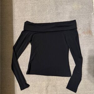 Allen B by Allen Schwartz Black Off Shoulder Blouse Long Sleeve Women’s S